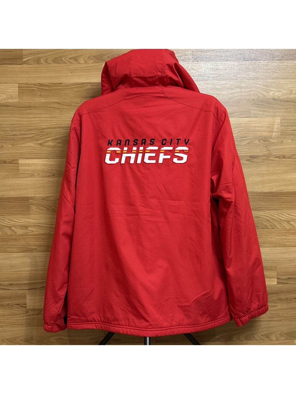 Kansas City Chiefs Reebok NFL On Field Fleece Lined Jacket Mens Large Red - Picture 7 of 9